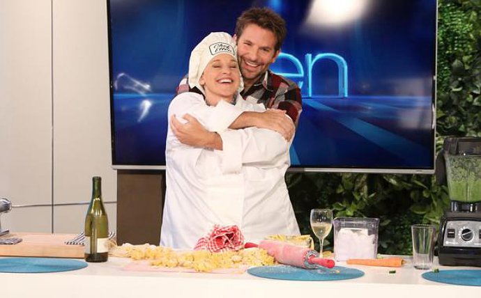 Video: Bradley Cooper Gets Frisky Cooking With Ellen DeGeneres