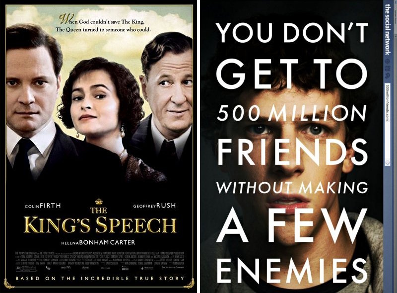 'King's Speech' and 'Social Network' Are Oscars Favorites for Movie of the Year