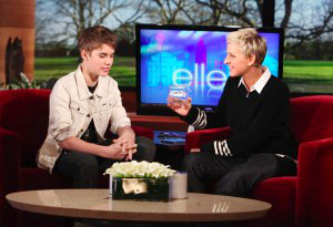 Justin Bieber Gave Ellen DeGeneres a Lock of His Hair