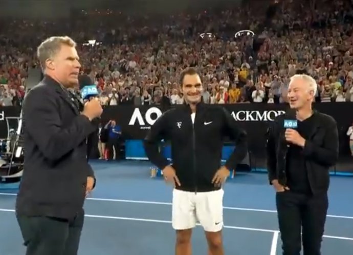 Will Ferrell's Ron Burgundy Crashes Interview With Roger Federer at Australian Open