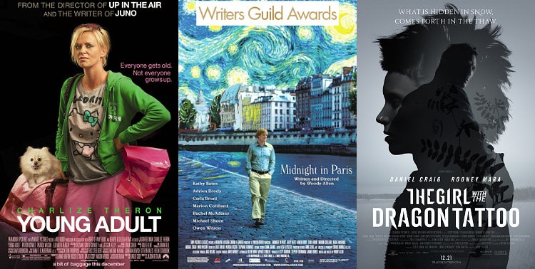 2012 Writers Guild Award Nominations: 'Young Adult', 'Midnight in Paris', 'Dragon Tattoo'