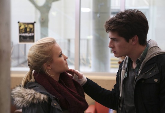 Emily Osment stars as Ariel and Gregg Sulkin stars as Ben in Lifetime's A Daughter's Nightmare (2014). Photo credit by Jerome Berthier.