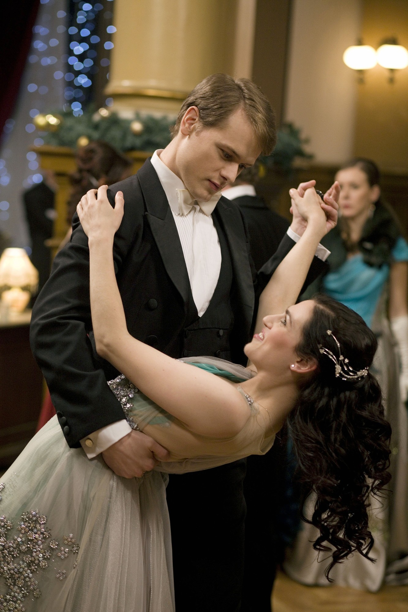 Sam Heughan stars as Ashton Prince of Castlebury and Katie McGrath stars as Jules Daly in Hallmark Channel's A Princess for Christmas (2011)