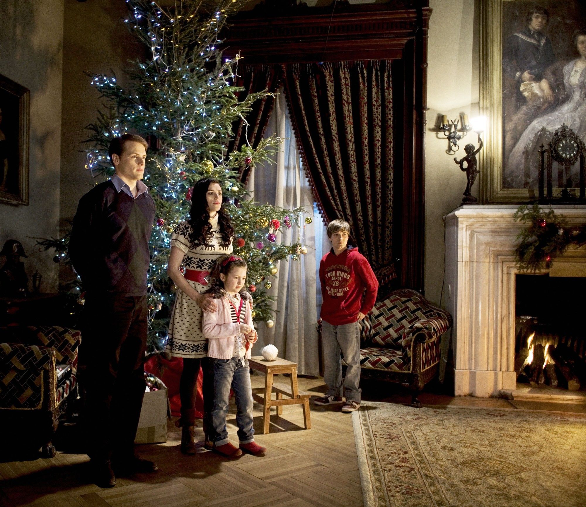 Sam Heughan, Katie McGrath, Leilah de Meza and Travis Turner in Hallmark Channel's A Princess for Christmas (2011)
