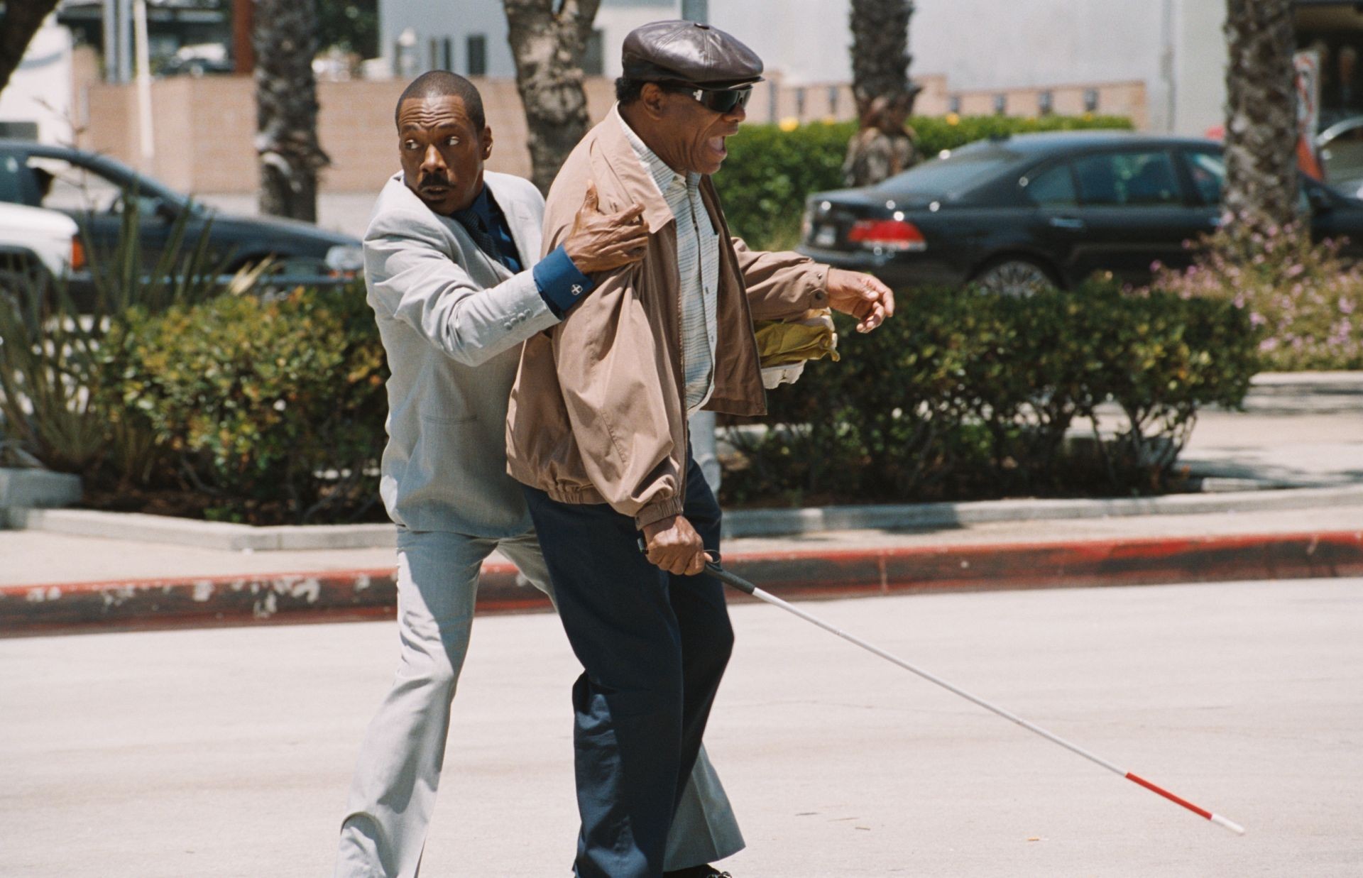 Eddie Murphy stars as Jack McCall and John Witherspoon stars as Blind Man in DreamWorks SKG's A Thousand Words (2012). Photo credit by Bruce McBroom.