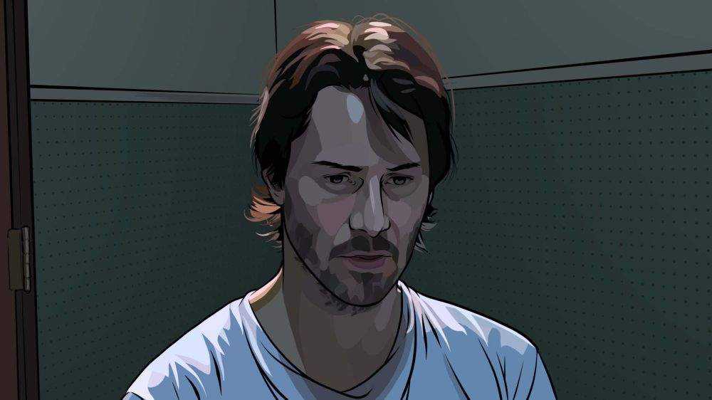 Keanu Reeves as Bob Arctor (voice) in Warner Independent Pictures' animation film, A Scanner Darkly (2006)