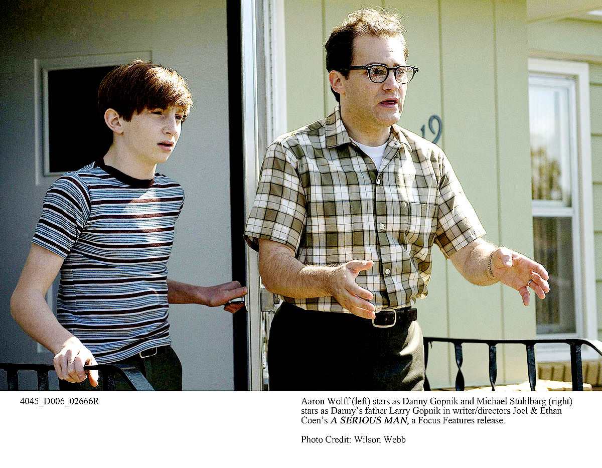 Aaron Wolff stars as Danny Gopnik and Michael Stuhlbarg stars as Larry Gopnik in Focus Features' A Serious Man (2009). Photo credit by Wilson Webb.