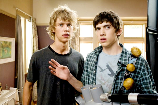 Austin Butler stars as Jake and Carter Jenkins stars as Tom Pearson in The 20th Century Fox's Aliens in the Attic (2009)