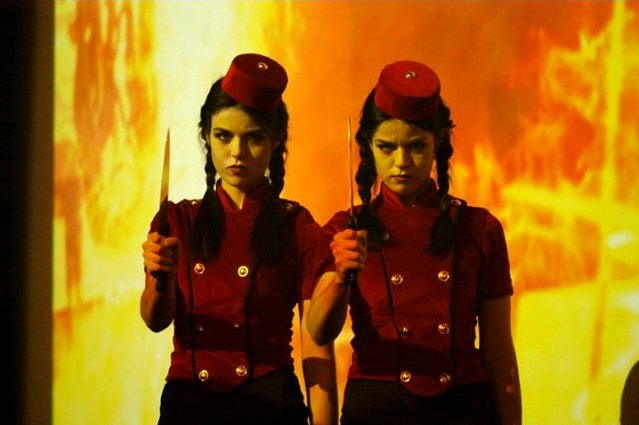 Nikita Ramsey stars as Vera and Jade Ramsey Veda stars as in Backlash Films' All About Evil (2010)