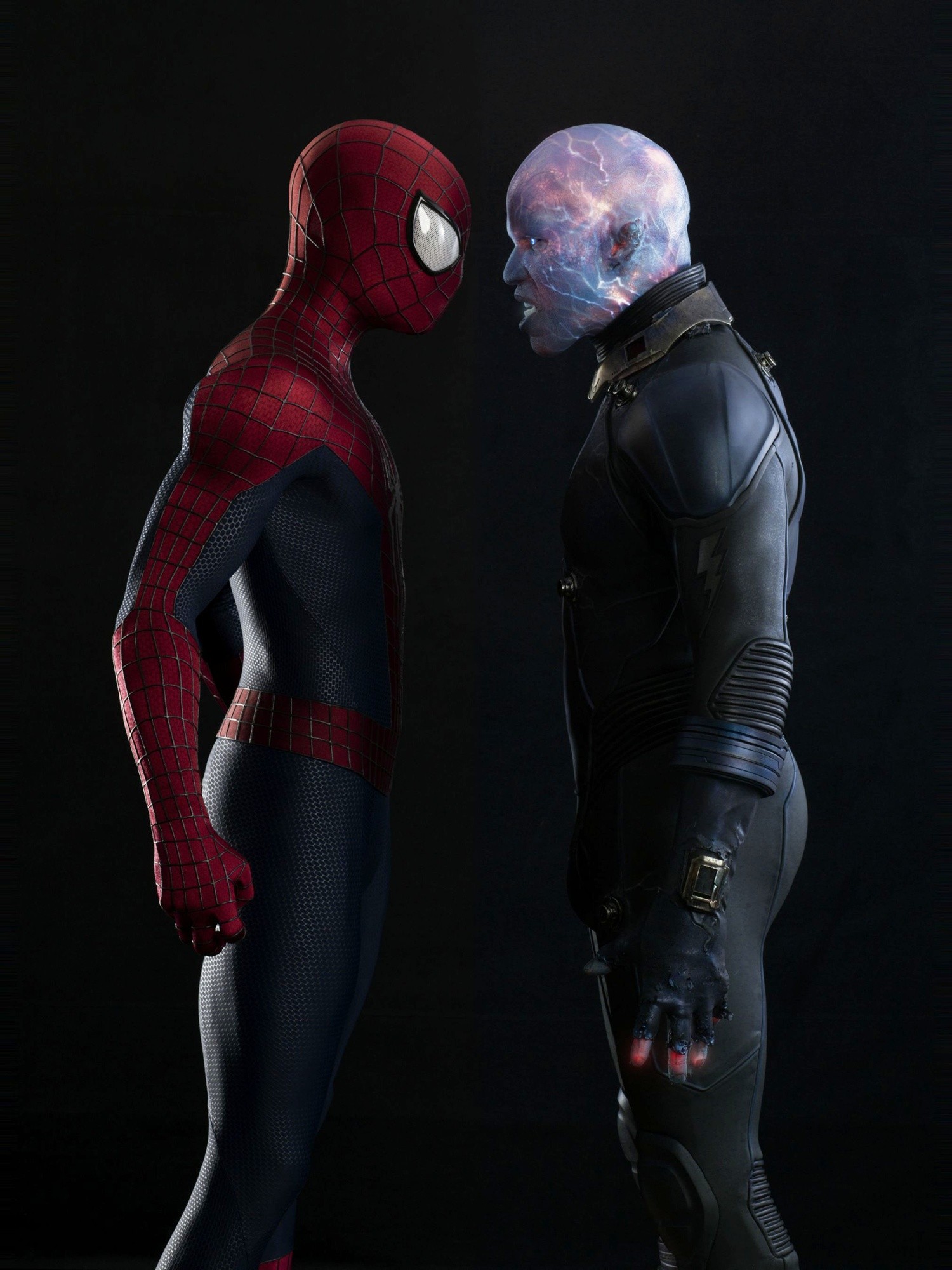 Spider-Man and Jamie Foxx stars as Max Dillon/Electro in Columbia Pictures' The Amazing Spider-Man 2 (2014). Photo credit by Kevin Lynch