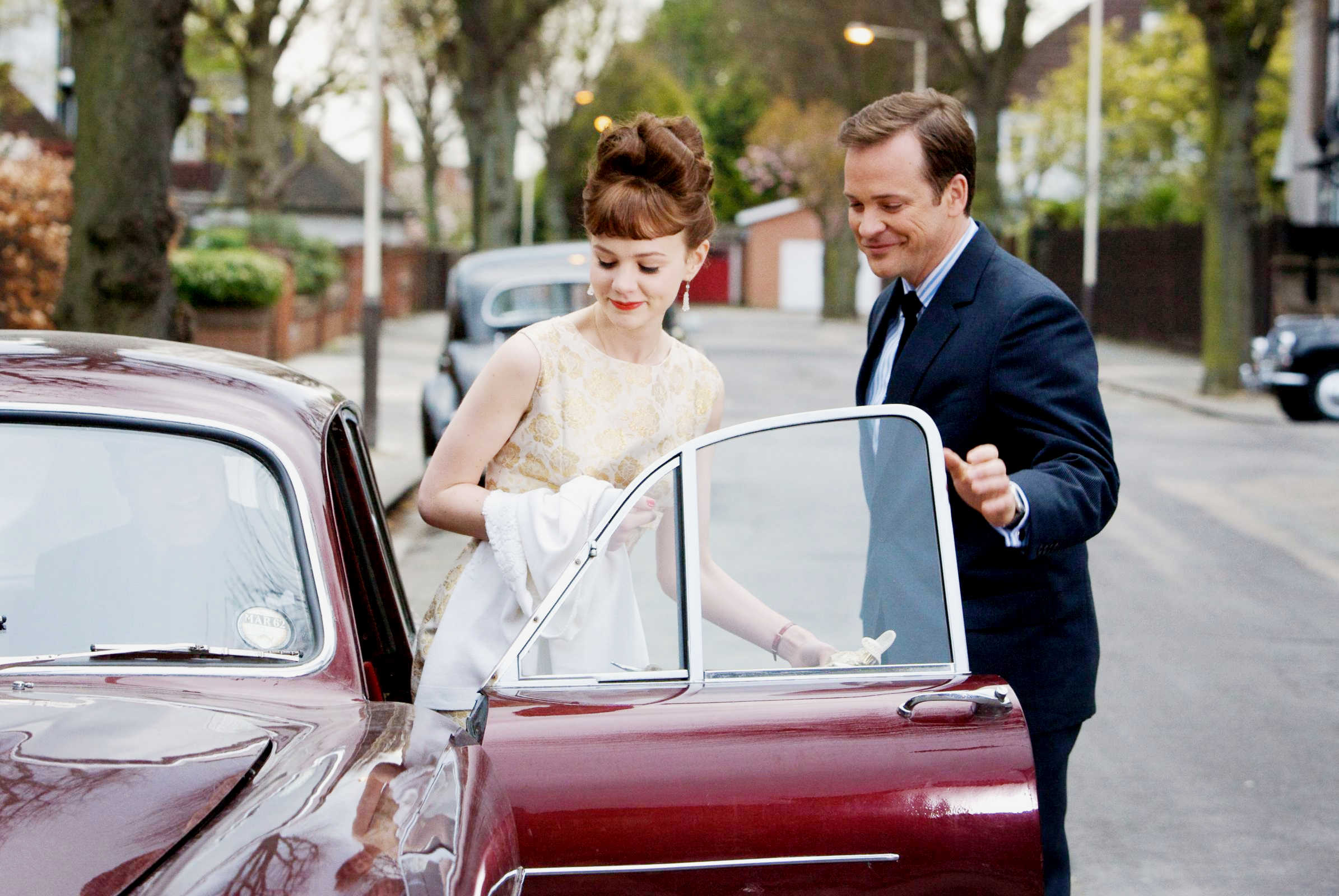 Carey Mulligan stars as Jenny and Peter Sarsgaard stars as David in Sony Pictures Classics' An Education (2009). Photo credit by Kerry Brown.