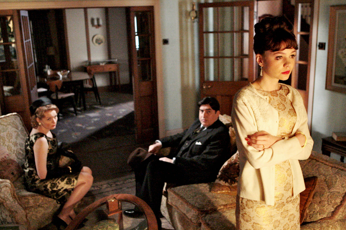 Cara Seymour, Alfred Molina and Carey Mulligan in Sony Pictures Classics' An Education (2009). Photo credit by Kerry Brown.