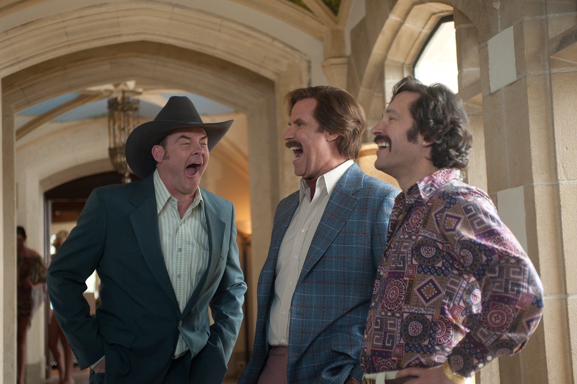 David Koechner, Will Ferrell and Paul Rudd in Paramount Pictures' Anchorman: The Legend Continues (2013)