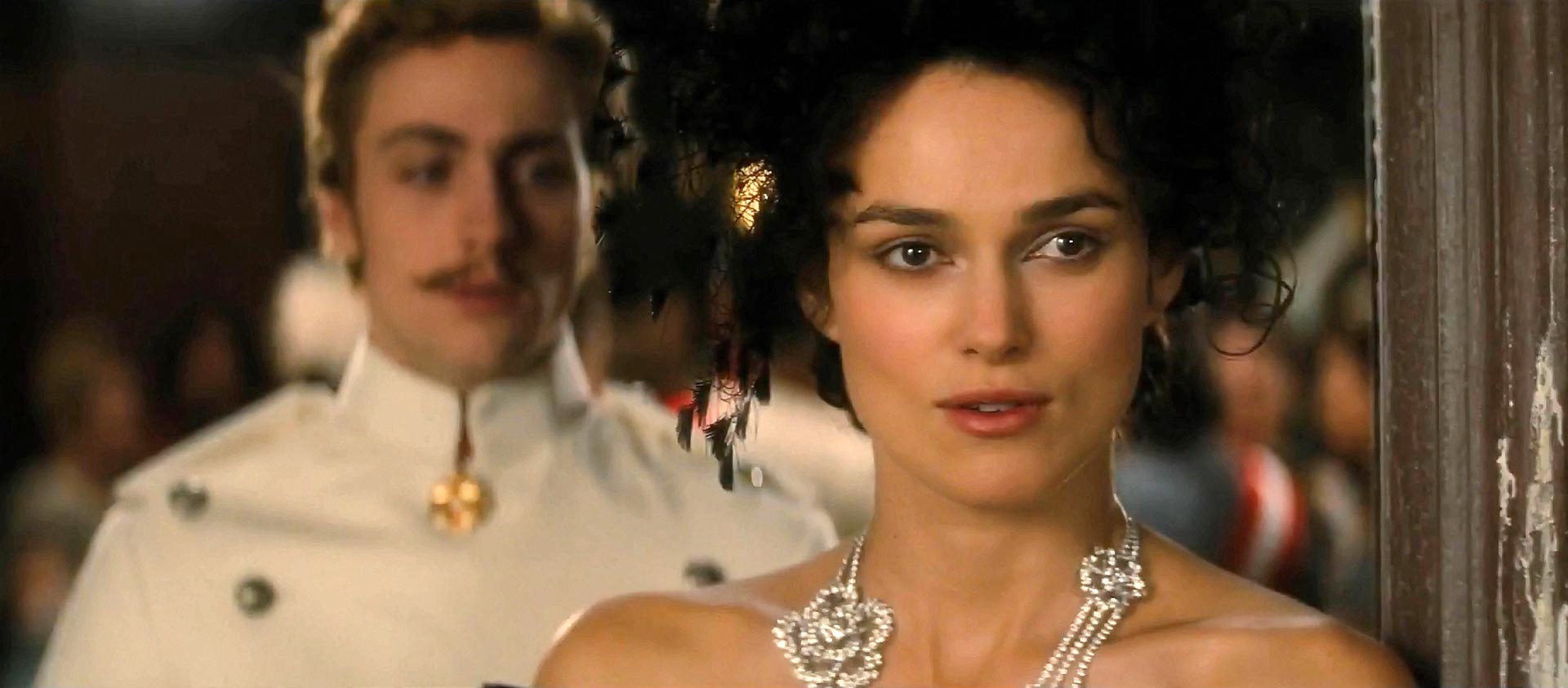 Aaron Johnson stars as Count Vronsky and Keira Knightley stars as Anna Karenina in Focus Features' Anna Karenina (2012)