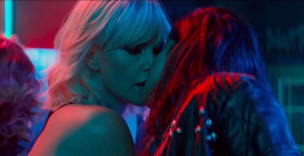 Charlize Theron stars as Lorraine Broughton and Sofia Boutella stars as Sandrine in Focus Features' Atomic Blonde (2017)