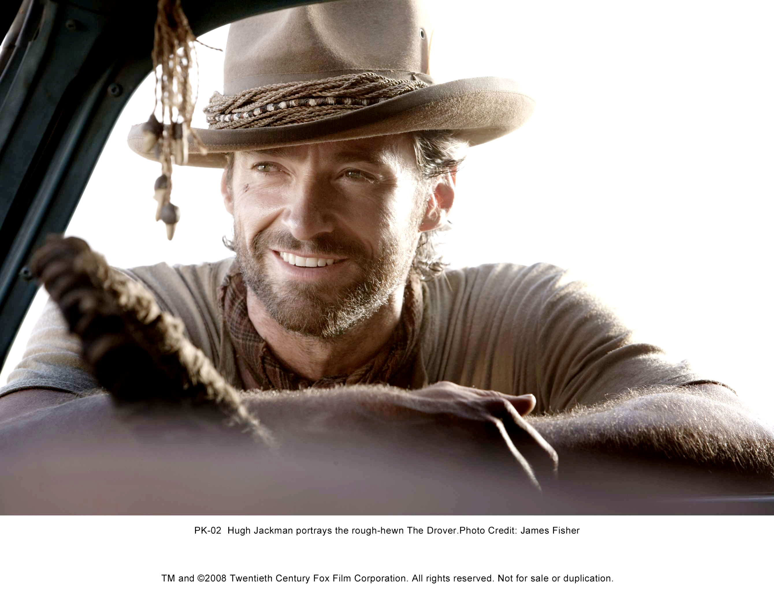 Hugh Jackman stars as The Drover in The 20th Century Fox's Australia (2008). Photo credit by James Fisher.