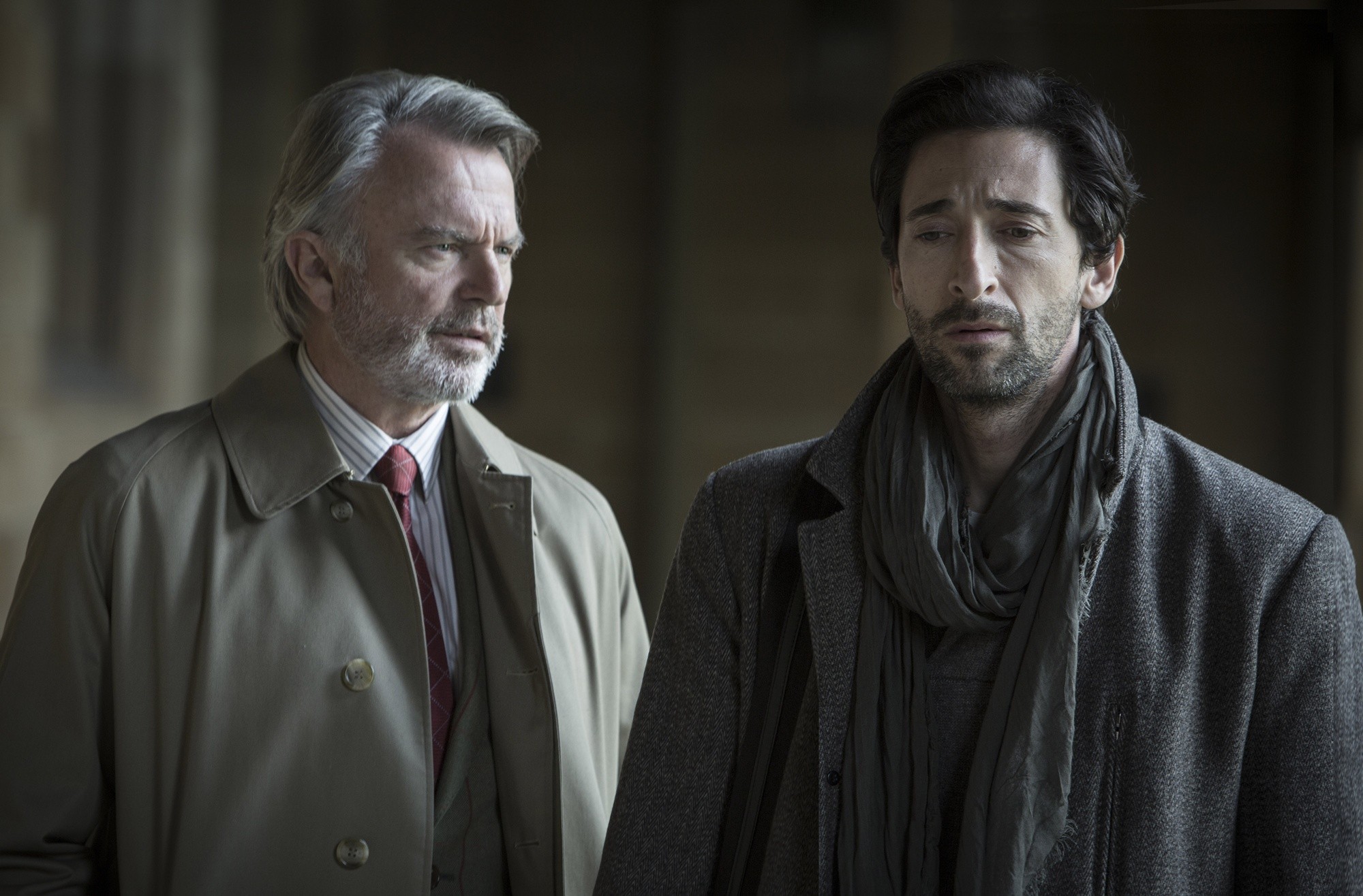 Sam Neill stars as Duncan Stewart and Adrien Brody stars as Peter Bower in Saban Films' Backtrack (2016)