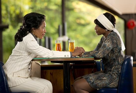 Angela Bassett stars as Coretta Scott King and Mary J. Blige stars as Dr. Betty Shabazz in Lifetime's Betty & Coretta (2013)