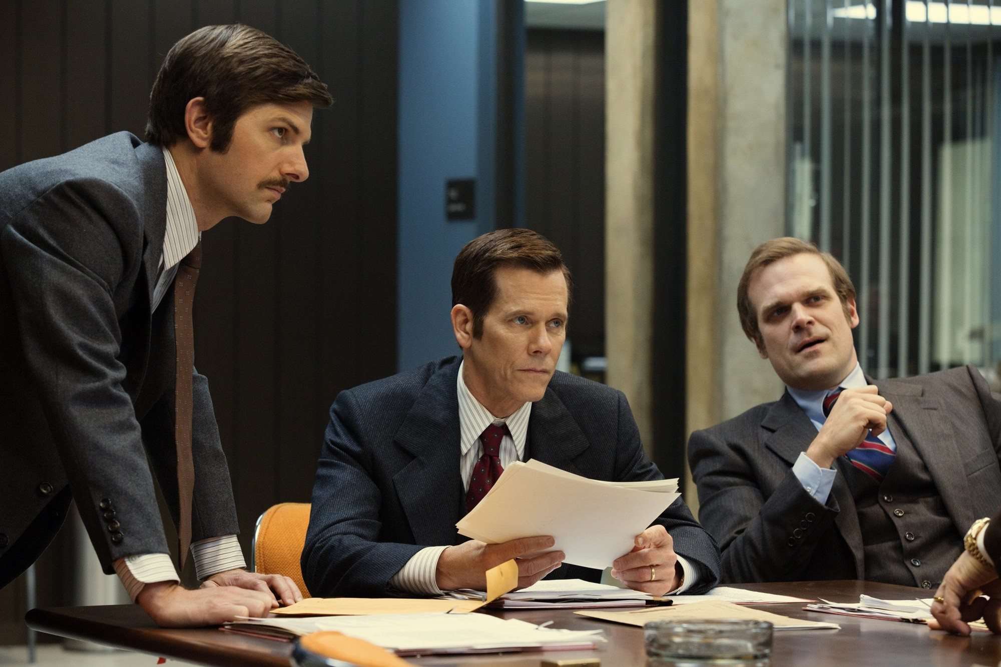 Adam Scott, Kevin Bacon and David Harbour in Warner Bros. Pictures' Black Mass (2015)