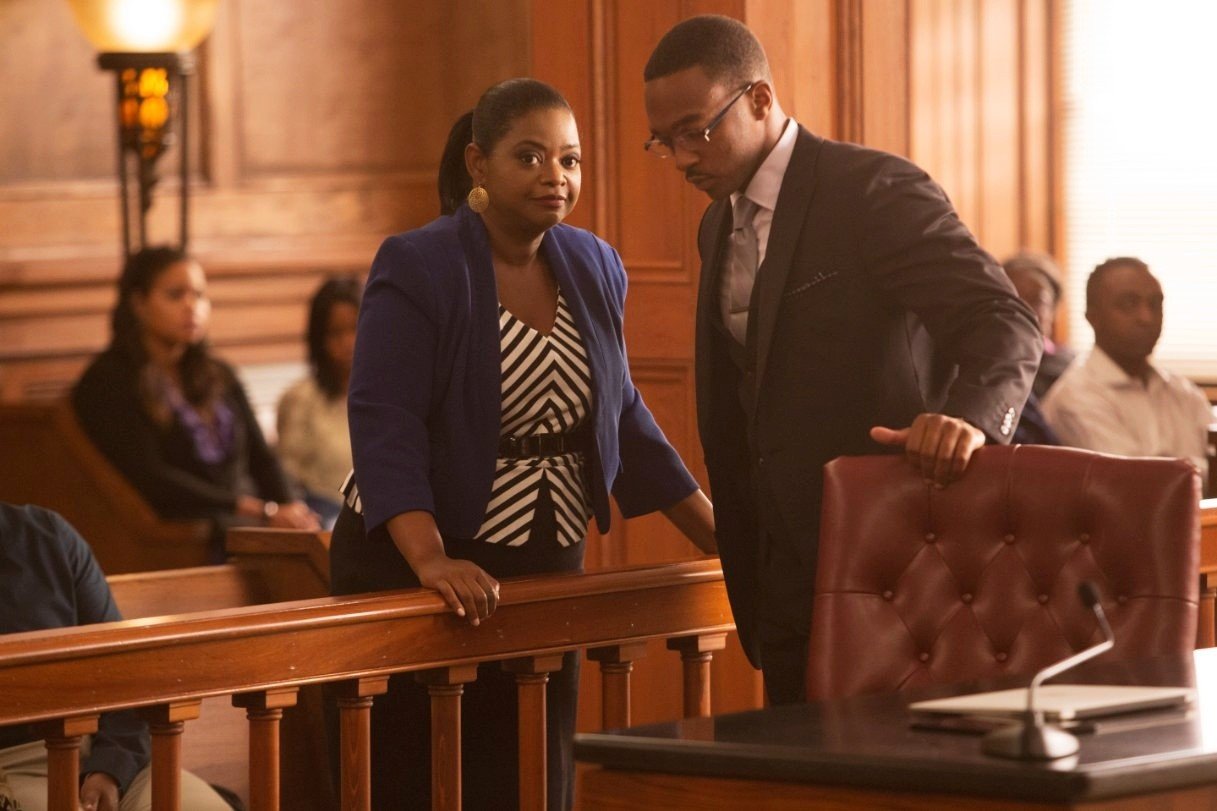 Octavia Spencer stars as Rowena and Anthony Mackie stars as Jeremiah Jeffers in Relativity Media's Black or White (2015). Photo credit by Tracy Bennett.