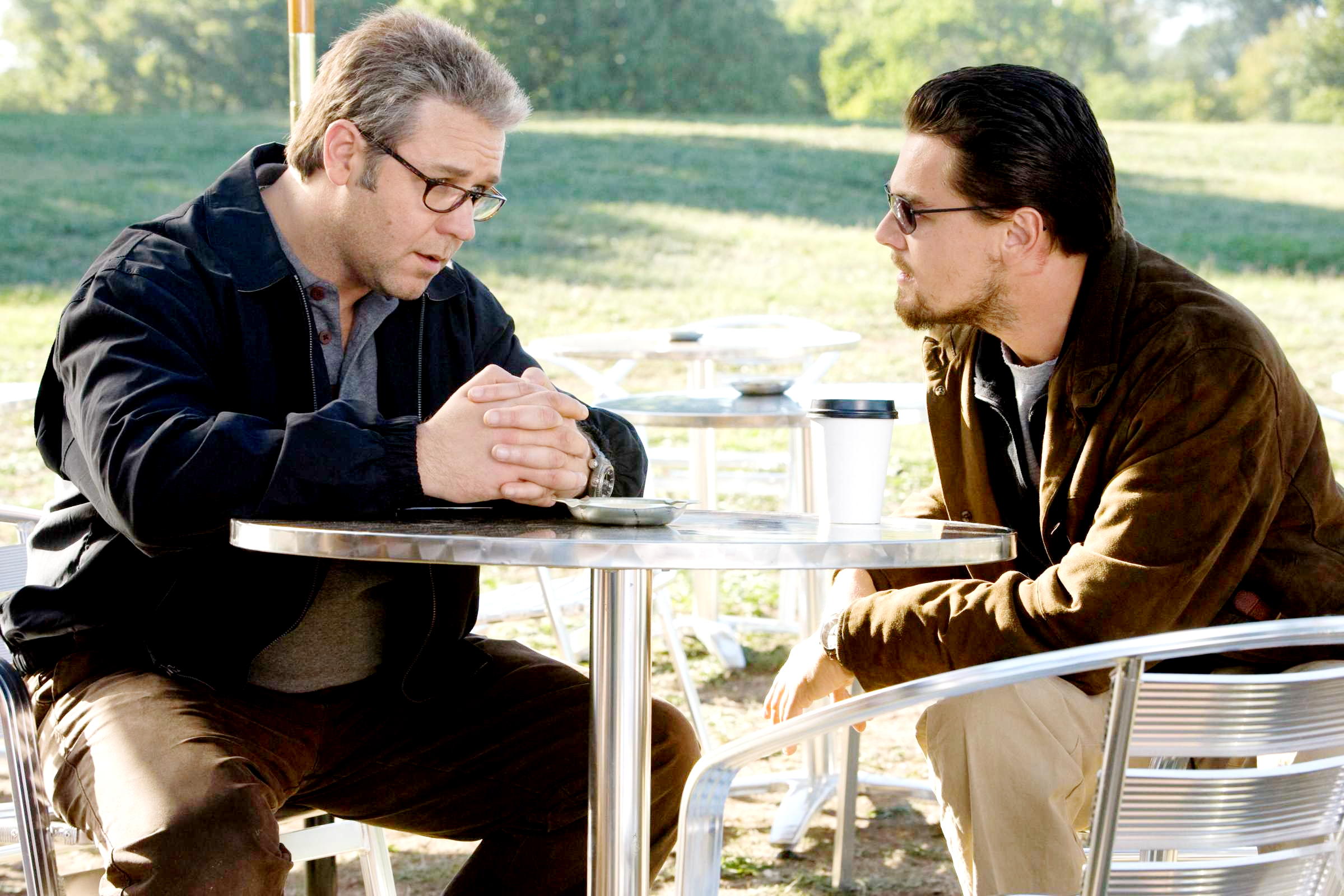 Russell Crowe stars as Ed Hoffman and Leonardo DiCaprio stars as Roger Ferris in Warner Bros. Pictures' Body of Lies (2008). Photo credit by Francois Duhamel.