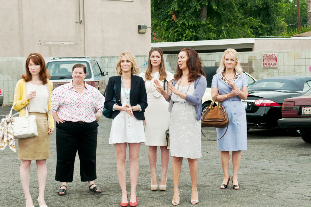 Ellie Kemper, Melissa McCarthy, Kristen Wiig, Rose Byrne, Maya Rudolph and Wendi McLendon-Covey in Universal Pictures' Bridesmaids (2011)