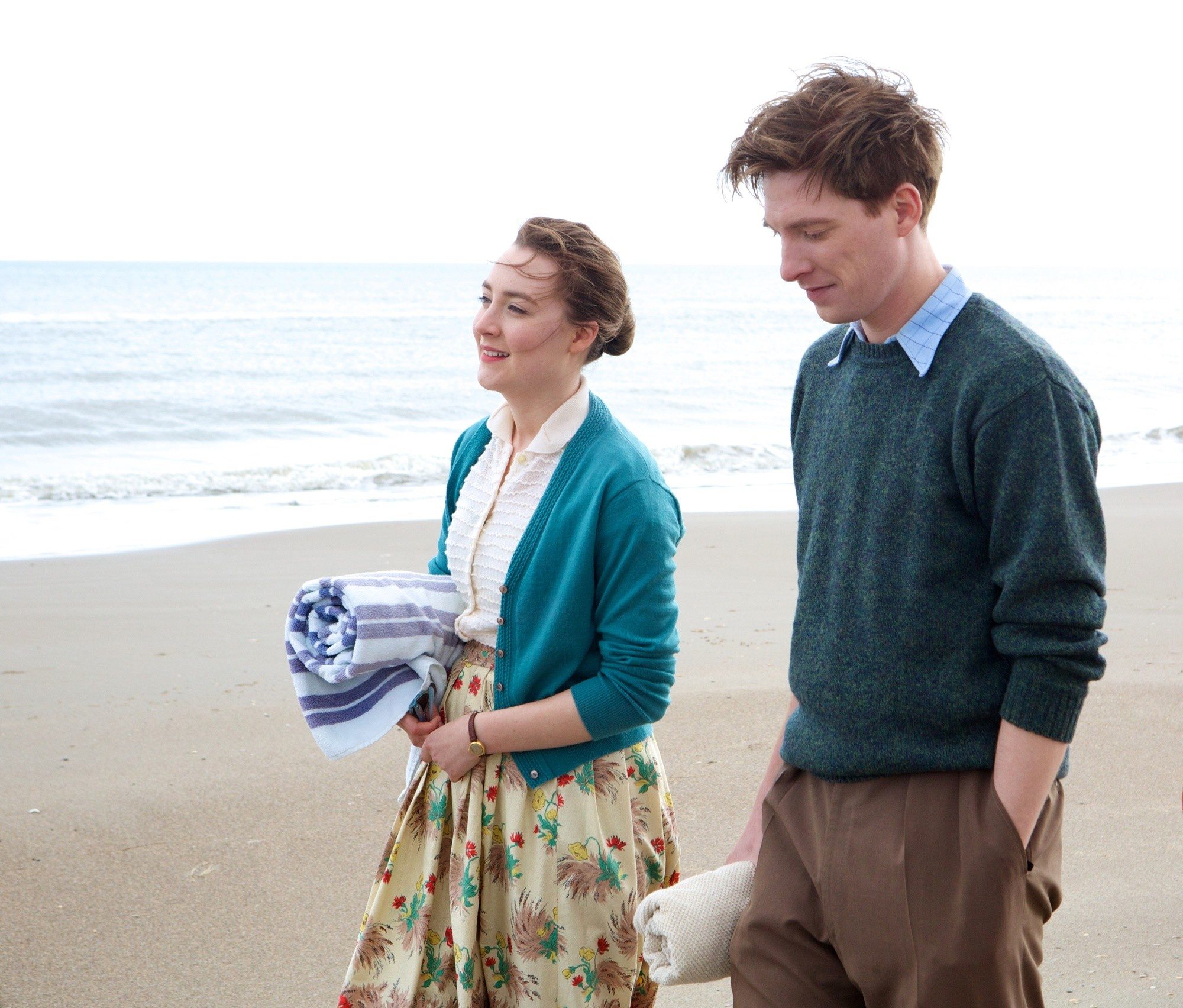 Saoirse Ronan stars as Ellis Lacey and Domhnall Gleeson stars as Jim Farrell in Fox Searchlight Pictures' Brooklyn (2015)
