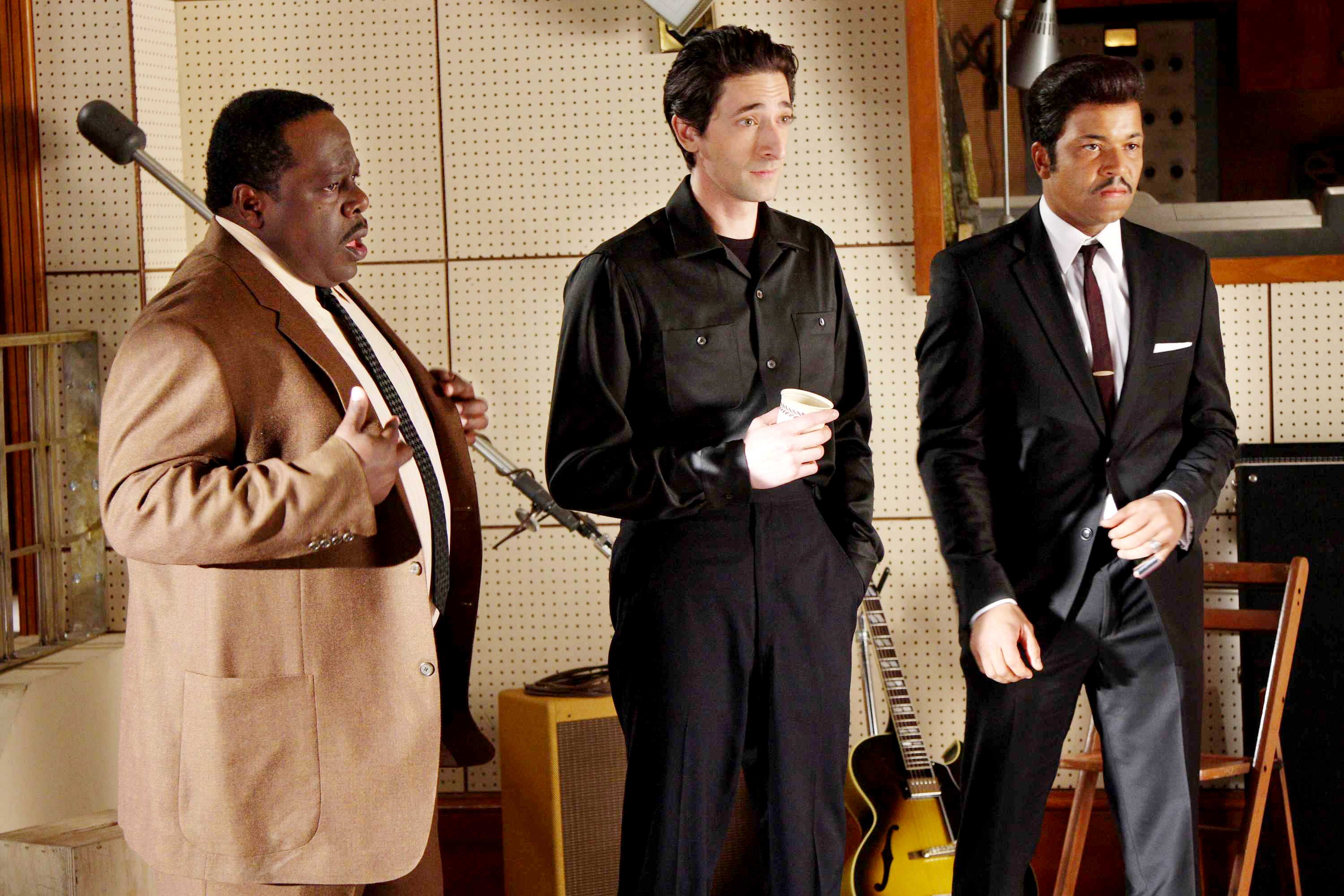 Cedric the Entertainer, Adrien Brody and Jeffrey Wright in Sony BMG Feature Films' Cadillac Records (2008). Photo credit by Eric Liebowitz.