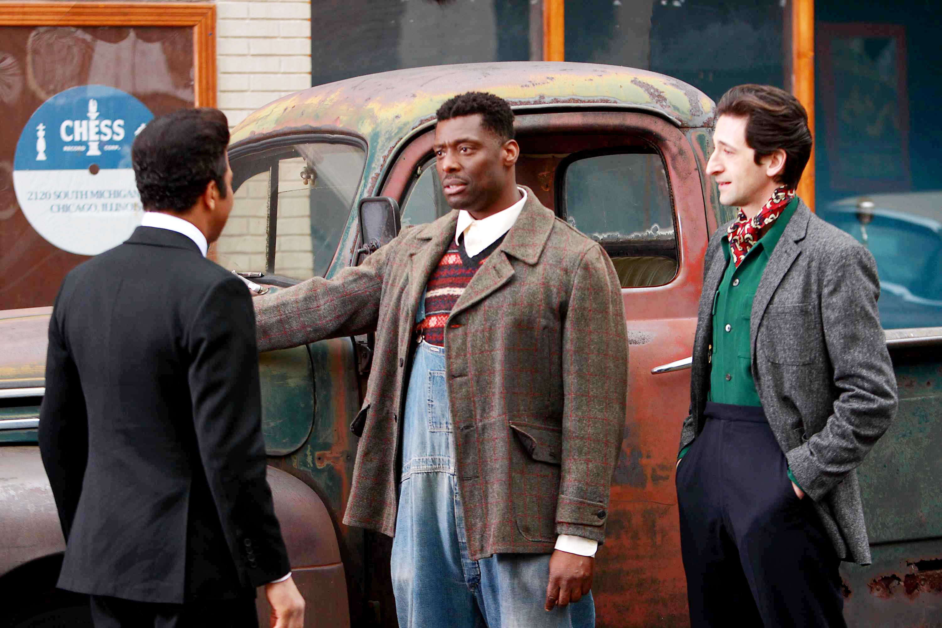 Jeffrey Wright, Eamonn Walker and Adrien Brody in Sony BMG Feature Films' Cadillac Records (2008). Photo credit by Eric Liebowitz.