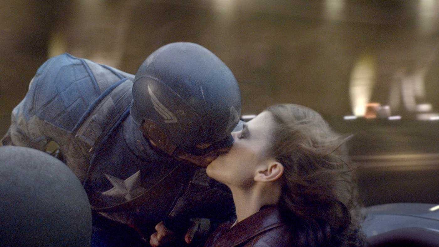 Chris Evans stars as Steve Rogers and Hayley Atwell stars as Peggy Carter in Paramount Pictures' Captain America: The First Avenger (2011)