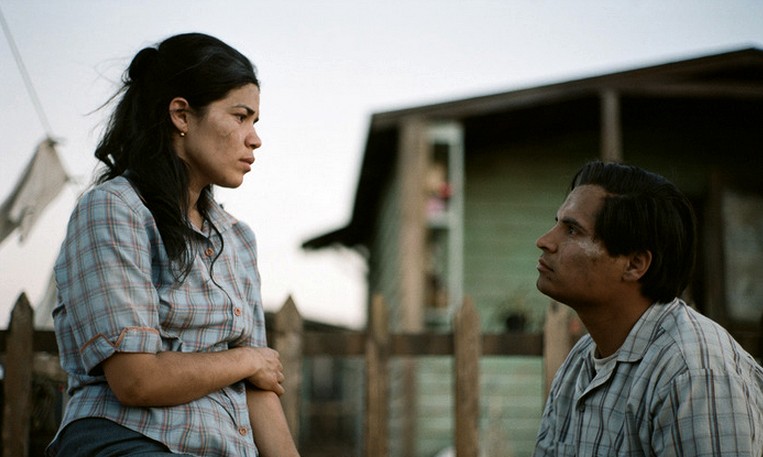 America Ferrera stars as Helen Chavez and Michael Pena stars as Cesar E. Chavez in Lionsgate Films' Cesar Chavez (2014)