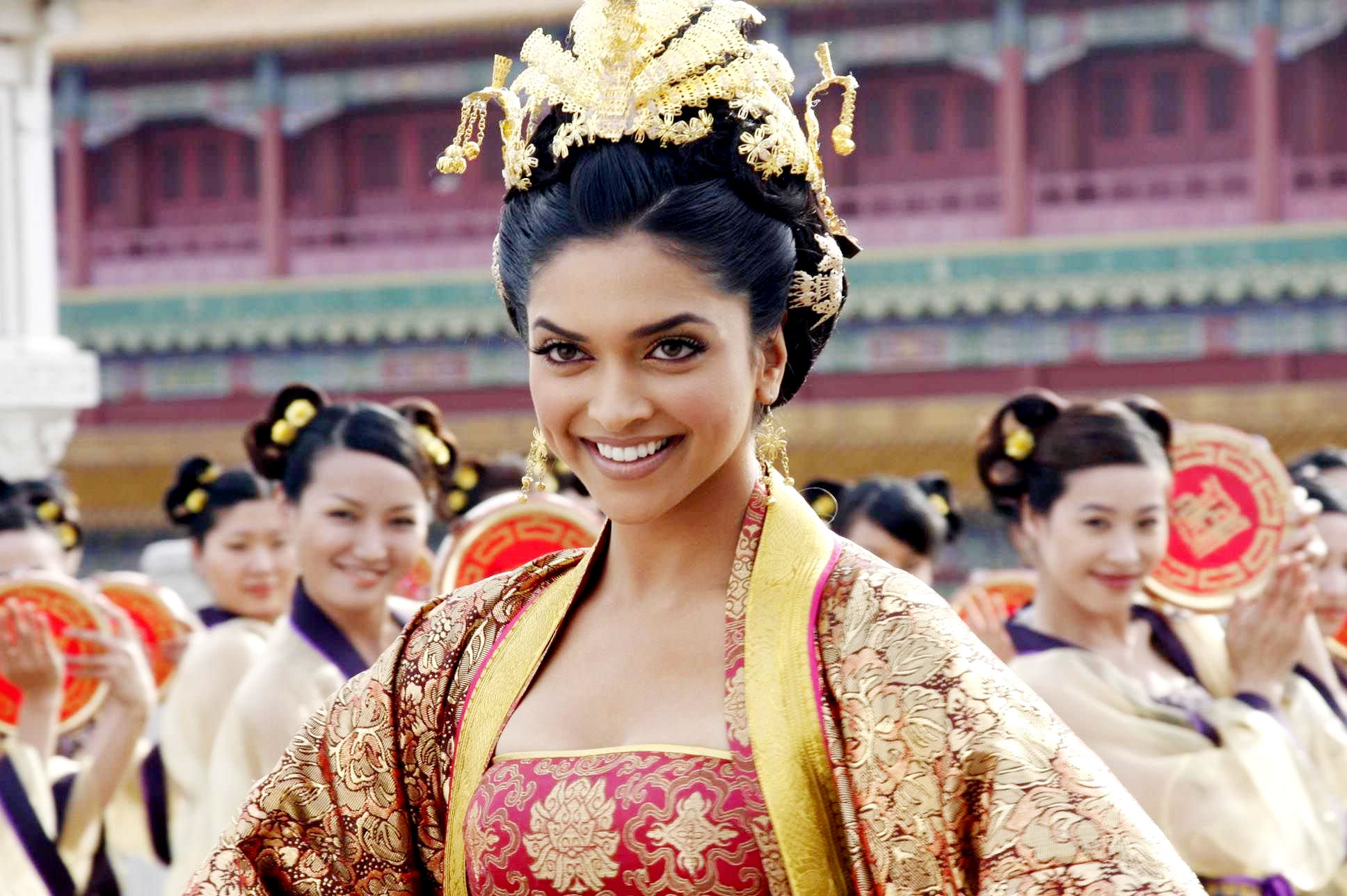 Deepika Padukone stars as Sakhi in Warner Bros. Pictures' Chandni Chowk to China (2009). Photo credit by Sheena Sippy.