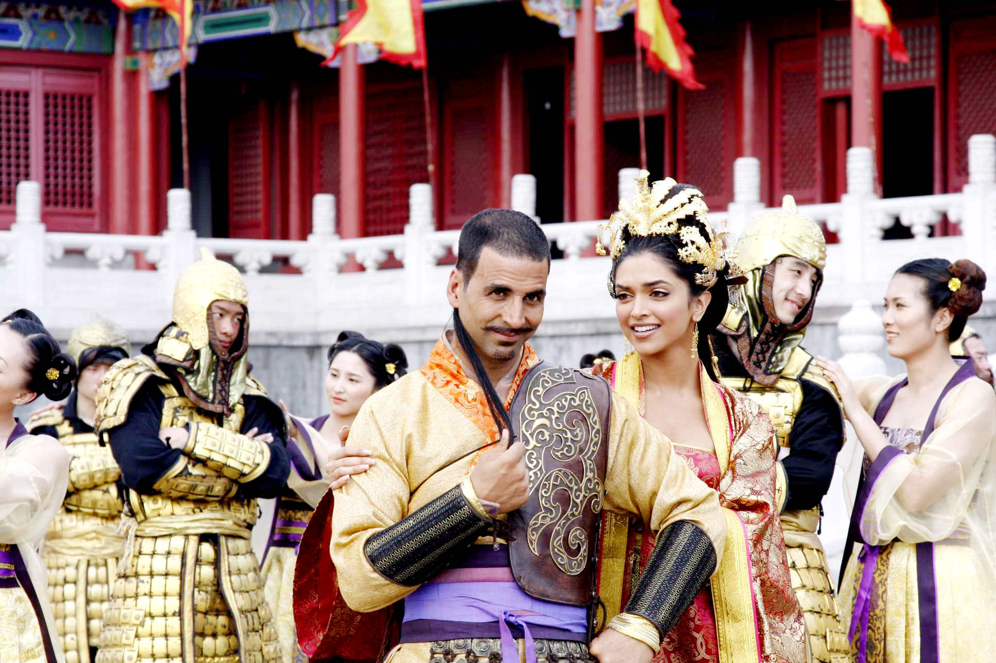 Akshay Kumar stars as Sidhu and Deepika Padukone stars as Sakhi in Warner Bros. Pictures' Chandni Chowk to China (2009). Photo credit by Sheena Sippy.