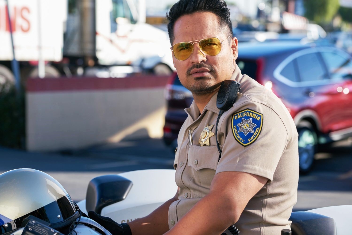 Michael Pena stars as Frank 'Ponch' Poncherello in Warner Bros. Pictures' CHiPs (2017)