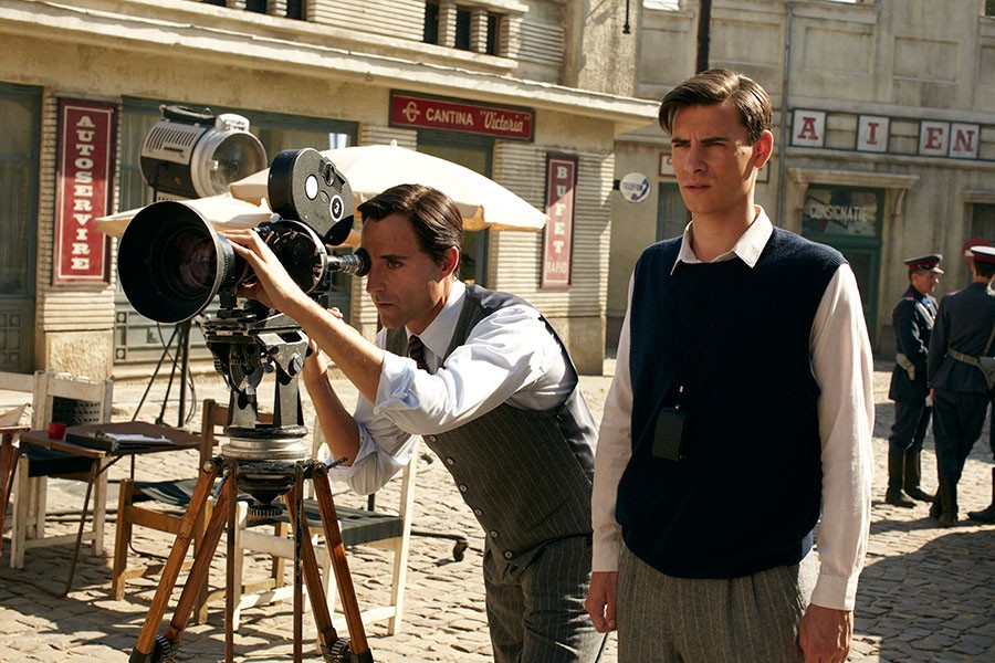 Mark Strong stars as Max Rosenthal and Harry Lloyd stars as Virgil in IFC Films' Closer to the Moon (2015)
