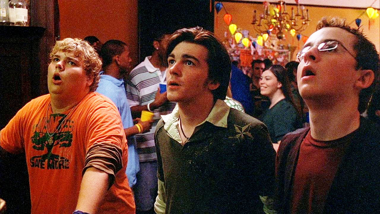 Andrew Caldwell, Drake Bell and Kevin Covais in Lions Gate Films' College (2008)