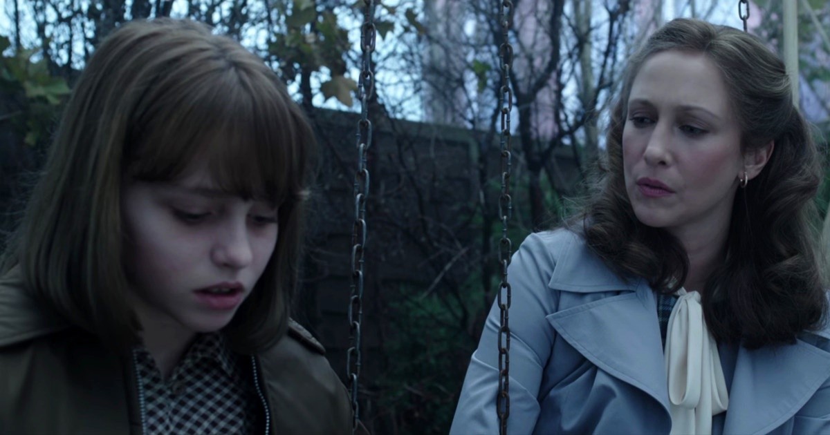 Madison Wolfe stars as Janet Hodgson and Vera Farmiga stars as Lorraine Warren in Warner Bros. Pictures' The Conjuring 2 (2016)