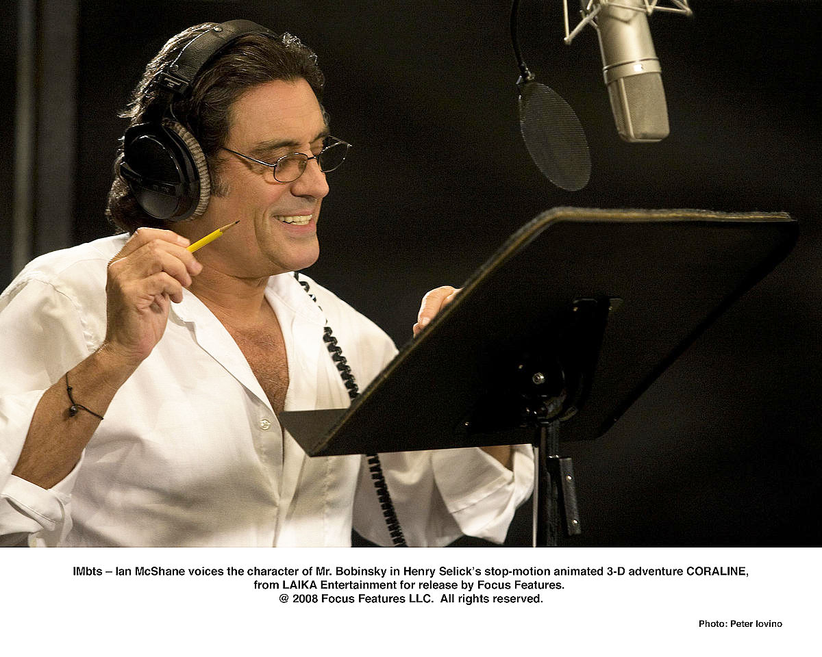 Ian McShane voices Mr. Bobinsky in Focus Features' Coraline (2009). Photo credit by Peter Lovino.