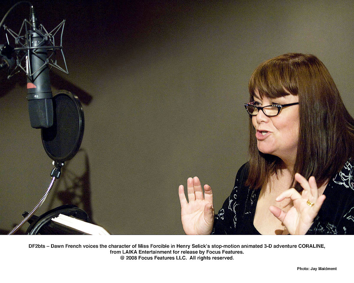 Dawn French voices Miss Forcible in Focus Features' Coraline (2009). Photo credit by Jay Maidment.