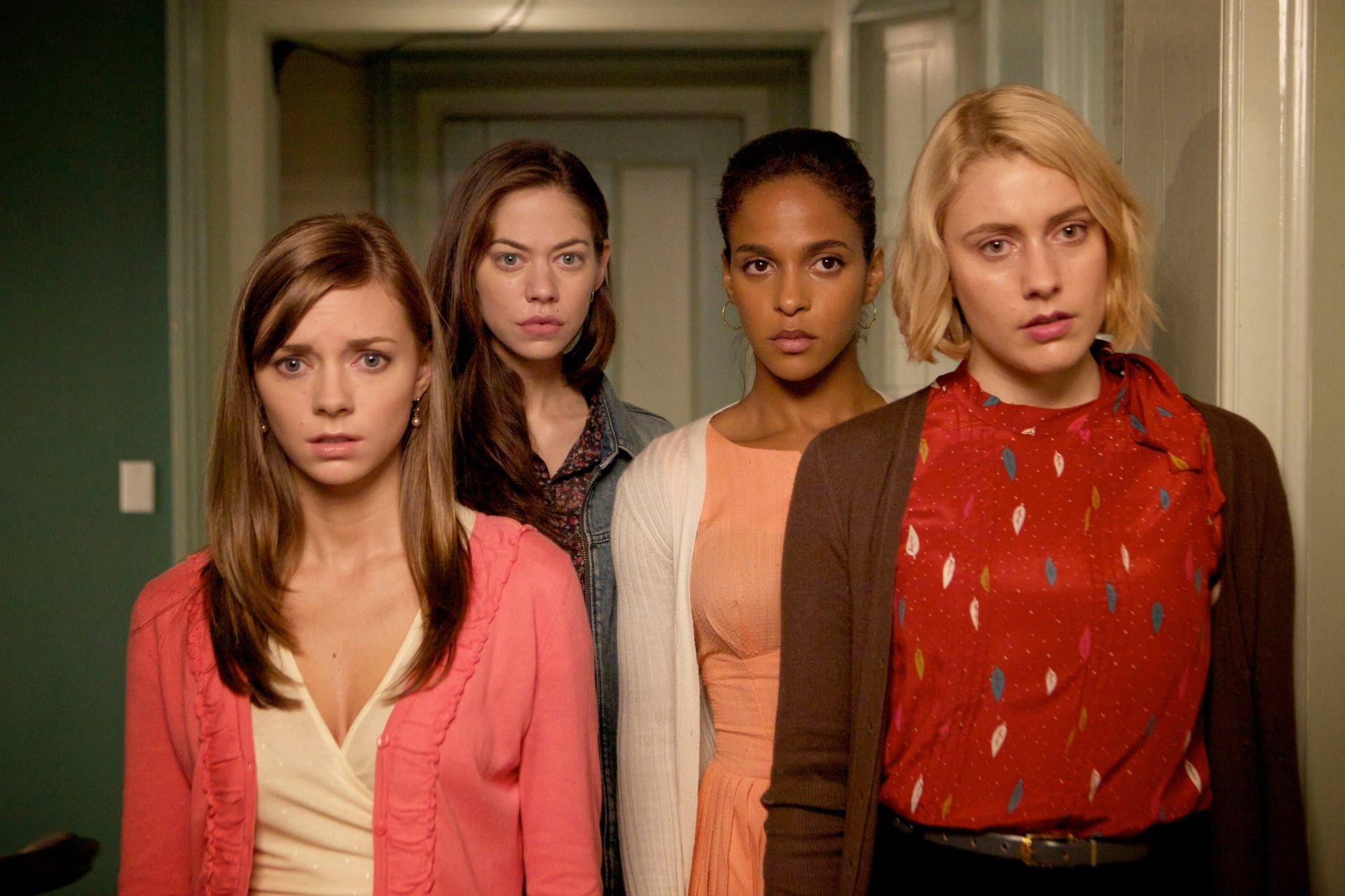 Carrie MacLemore, Analeigh Tipton, Megalyn Echikunwoke and Greta Gerwig in Sony Pictures Classics' Damsels in Distress (2012)