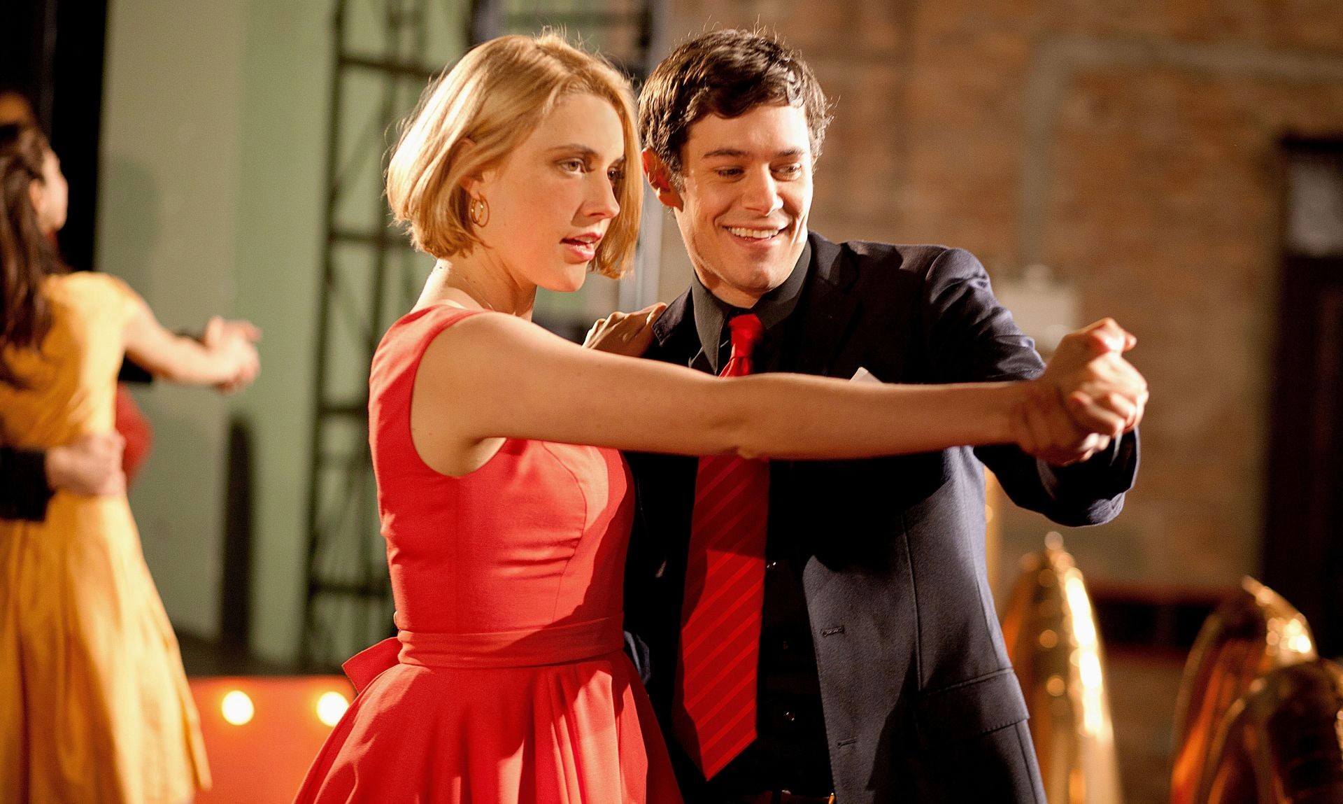 Greta Gerwig stars as Violet and Adam Brody stars as Charlie in Sony Pictures Classics' Damsels in Distress (2012). Photo credit by Sabrina Lantos.