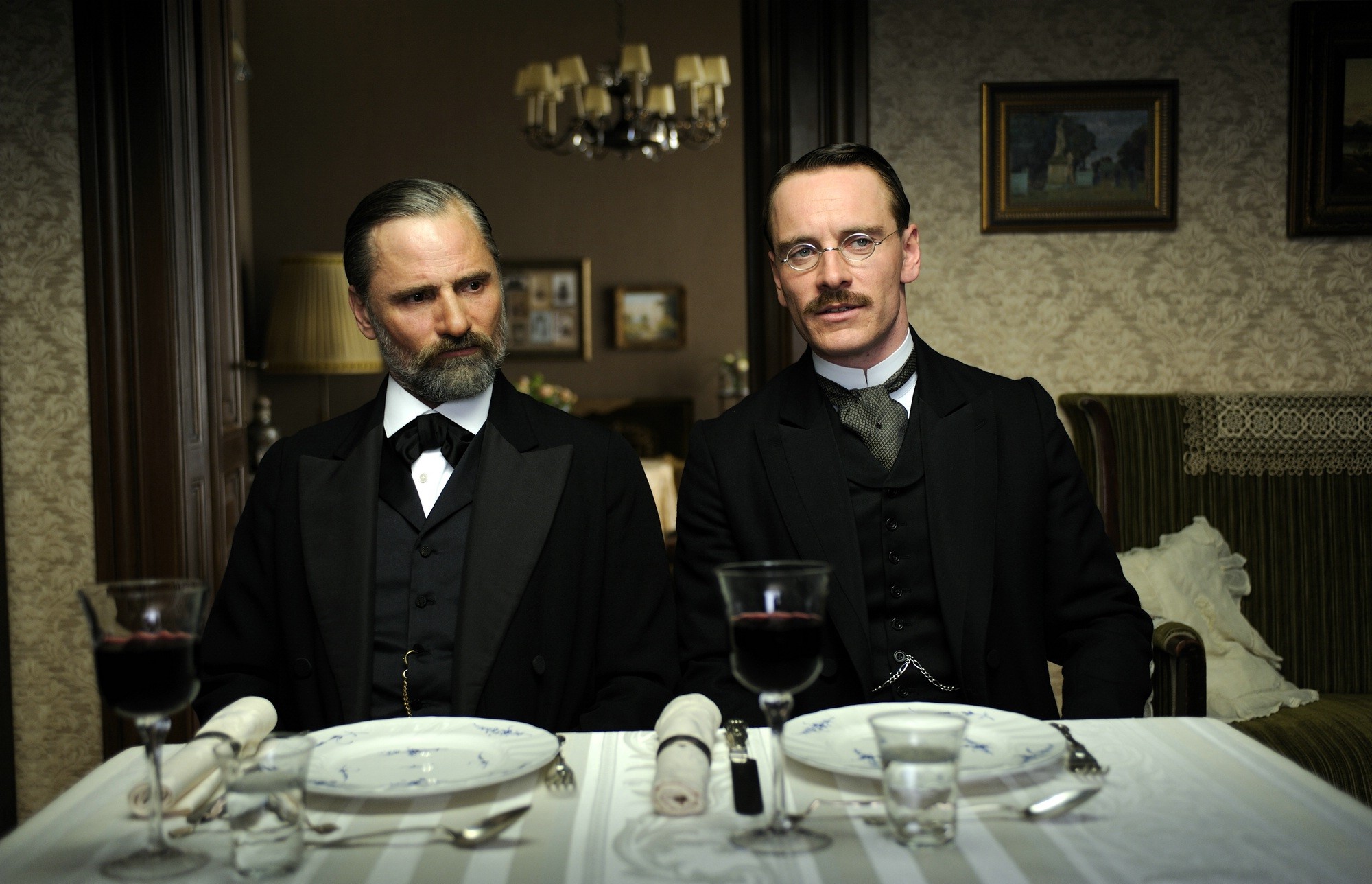 Viggo Mortensen stars as Sigmund Freud and Michael Fassbender stars as Carl Jung in Sony Pictures Classics' A Dangerous Method (2011)