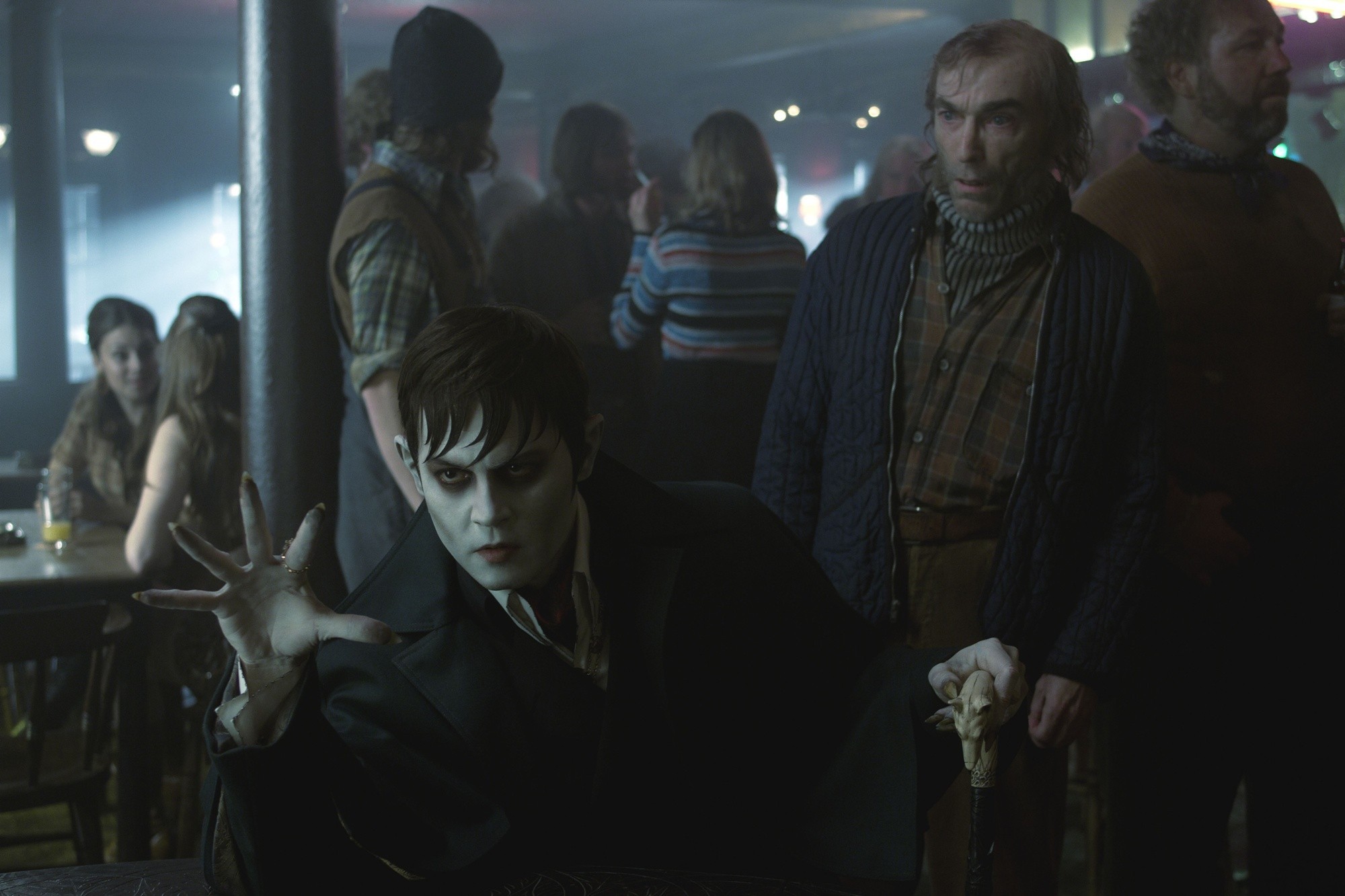 Johnny Depp stars as Barnabas Collins and Jackie Earle Haley stars as Willie Loomis in Warner Bros. Pictures' Dark Shadows (2012)