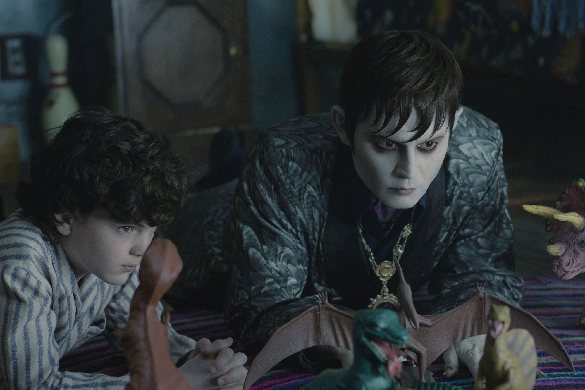 Gulliver McGrath stars as David Collins and Johnny Depp stars as Barnabas Collins in Warner Bros. Pictures' Dark Shadows (2012)