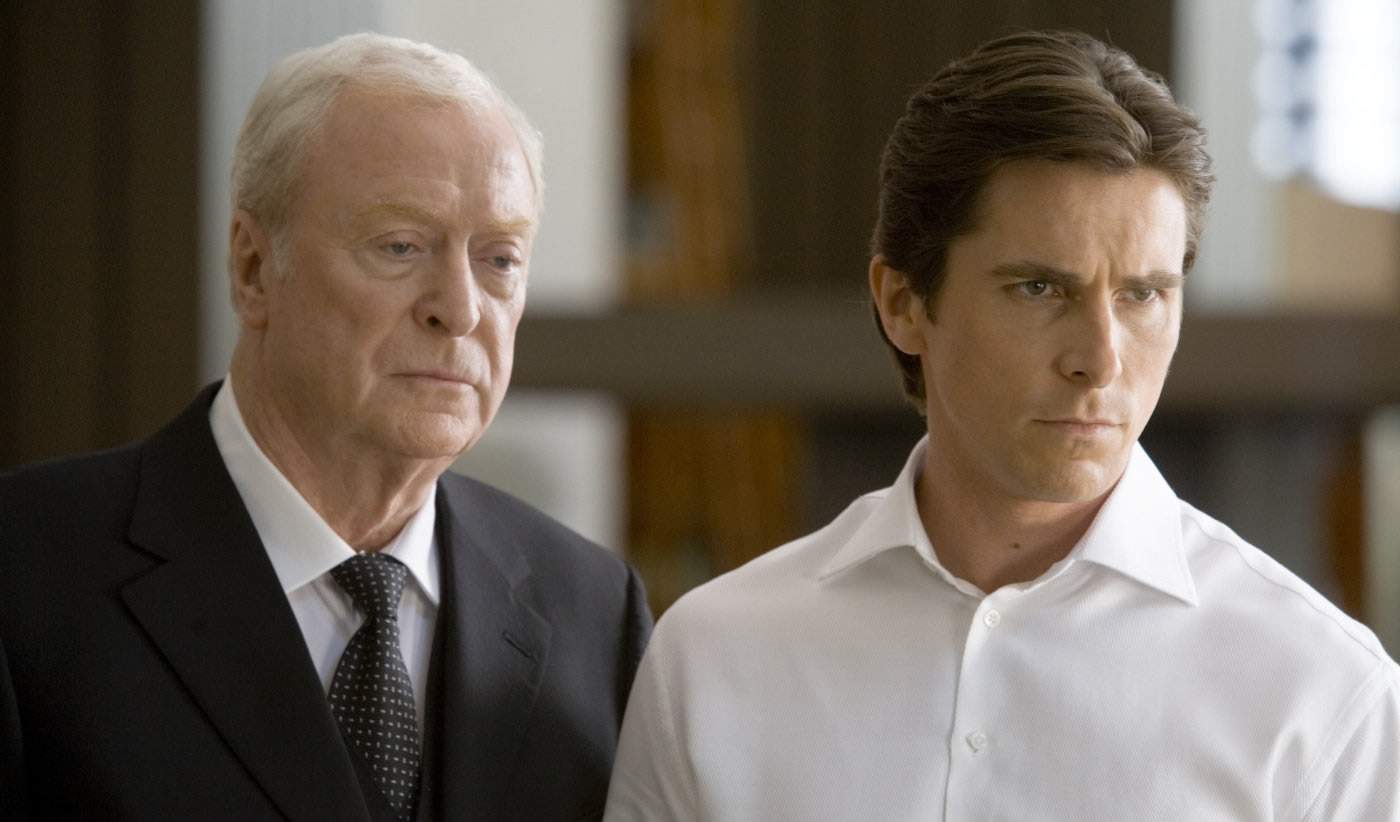 MICHAEL CAINE stars as Alfred Pennyworth and CHRISTIAN BALE stars as Bruce Wayne in Warner Bros. Pictures' and Legendary Pictures' action drama 