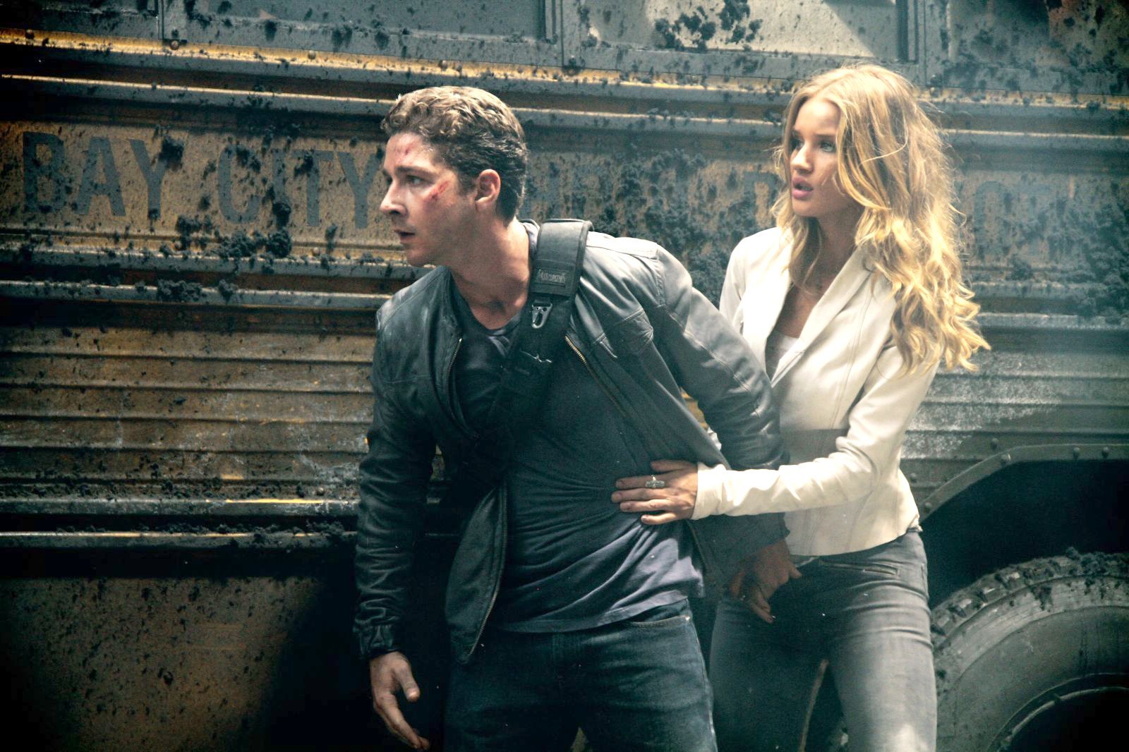 Shia LaBeouf stars as Sam Witwicky and Rosie Huntington-Whiteley stars as Carly in DreamWorks SKG's Transformers: Dark of the Moon (2011)