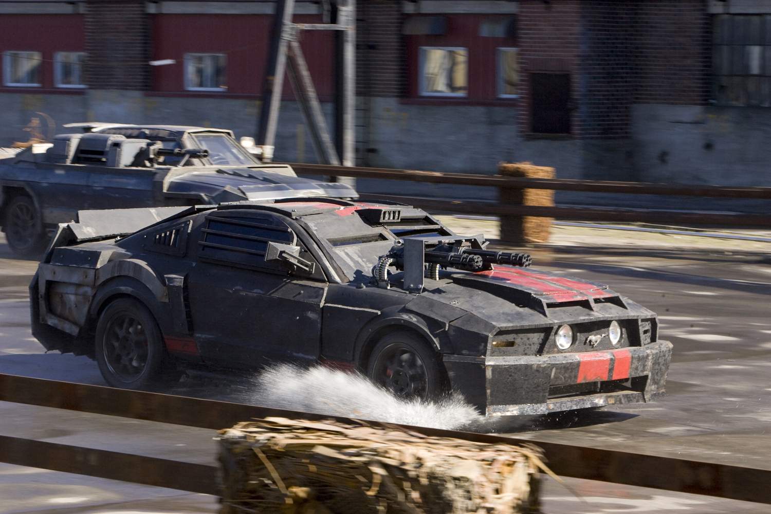 A scene from an action-thriller set of Universal Pictures' Death Race (2008).
