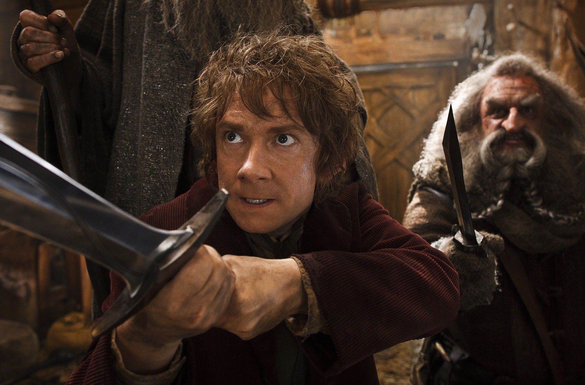 Martin Freeman stars as Bilbo Baggins and John Callen stars as Oin in Warner Bros. Pictures' The Hobbit: The Desolation of Smaug (2013)