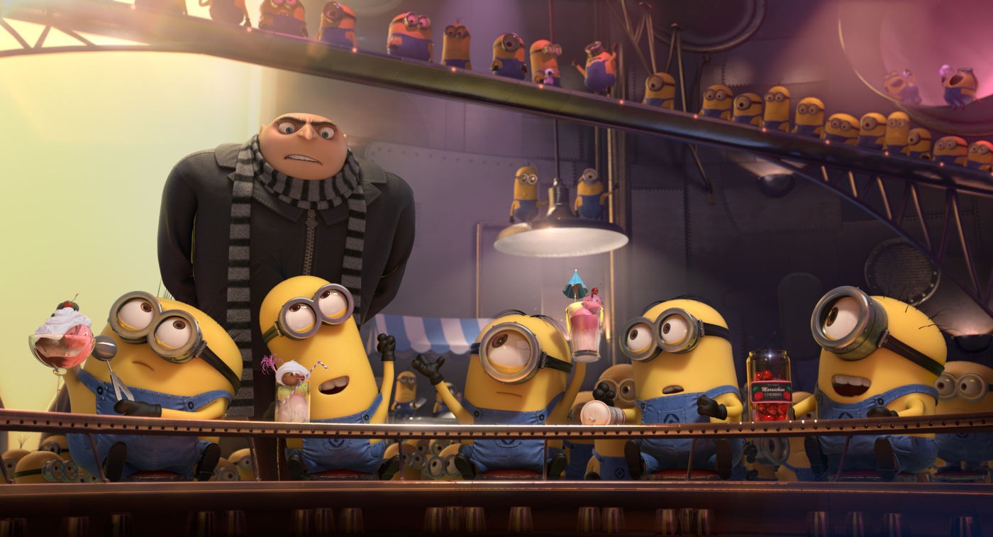 The minions and Gru from Universal Pictures' Despicable Me 2 (2013)