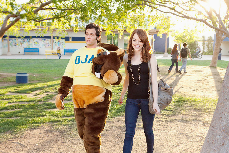 Penn Badgley stars as Woodchuck Todd and Emma Stone stars as Olive Penderghast  in Screen Gems' Easy A (2010)
